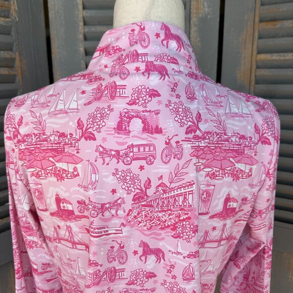 Katherine Way Ana Maria 1/4 Zip Pullover Mackinac Pink Pony Sz S NWT - Picture 13 of 16